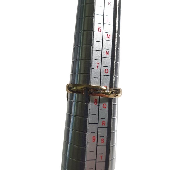 Gold Tone Open Adjustable Ring Red Gemstone Crystal Accents Tear Drop Mom Gift - Picture 4 of 5